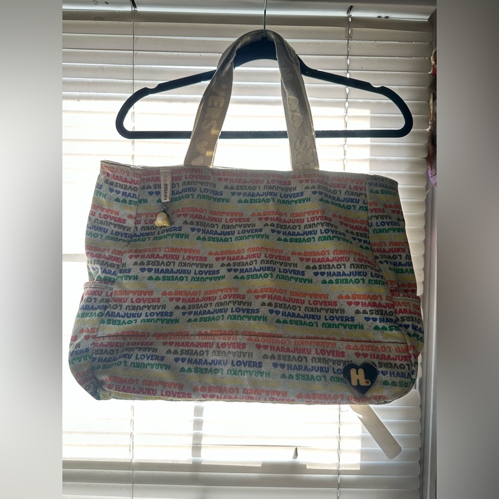 Harajuku Lovers Rainbow Letters Tote Bag.